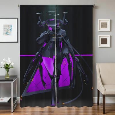 Rideaux de cuisine d'intérieur pour salon 2 pièces Rideaux occultants Rideau de porte Décoration de chambre Fille Robot Séparation W50xH70cmx2pcs-CL gray