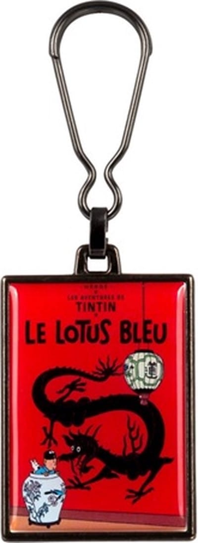 Kuifje Sleutelhanger - De blauwe lotus - Metaal - eenzijdig bedrukt