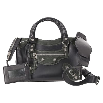 Balenciaga Holiday Mini City Giant Studs tas in zwart kalfsleer