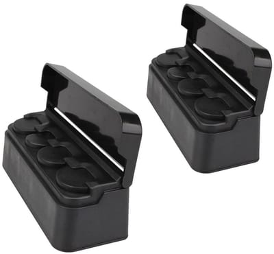 Allecto - Coin Holder - Euro Muntopslag - Compact en Duurzaam - Zwart - Muntcollector met Deksel - Perfect voor Auto's en Thuis - Set van 2