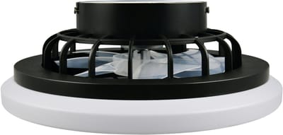 REALITY ROTSUND - Ventilator - Zwart mat - incl. 1x SMD 22 W - Afstandsbediening - Geintegreerde dimmer - Traploos instelbare lichtkleur - 5 snelheidsniveaus - Geheugenfunctie via de afstandsbediening - Zomer- en wintermodus