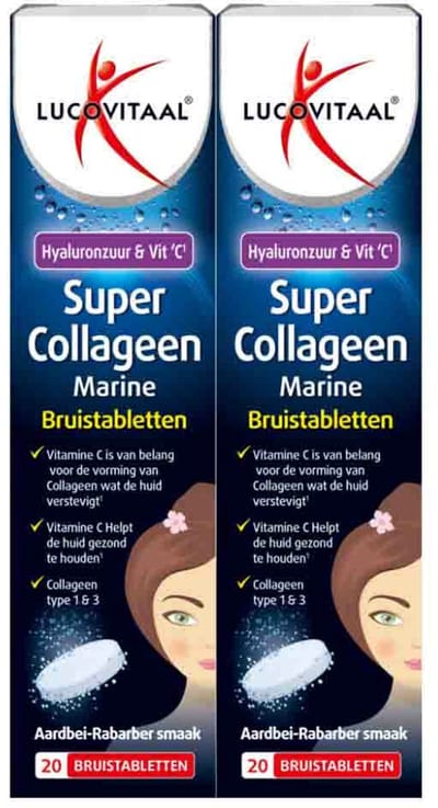 Lucovitaal Collageen Marine Bruistabletten - 2 x 20 bruistabletten - Voordeelverpakking