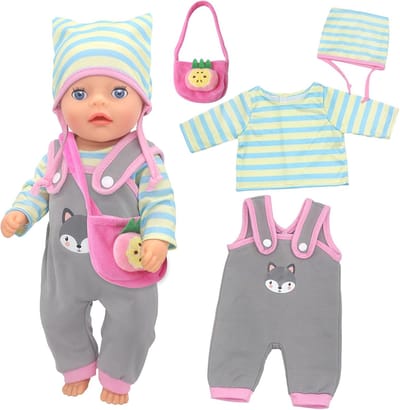 Poppenkleding Set met 4 Delen voor Poppen van 30-35 cm - Koala Thema