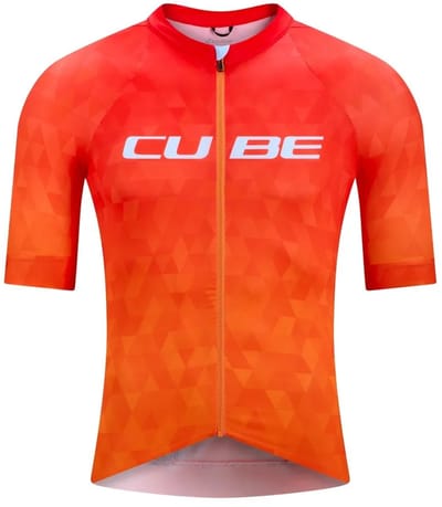 Cube Road/xc Korte Mouw Wielertrui Oranje L Man