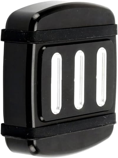 SnelShoppen - Motorfiets Rempedaal Pad Cover Aluminium + Rubber voor Harley, Zwart/Zilver 63 * 66 * 18mm, Geschikt voor XG, XL en Dyna Modellen
