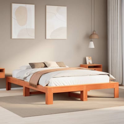 vidaXL - Bedframe - zonder - matras - massief - grenenhout - wasbruin - 160x200 - cm