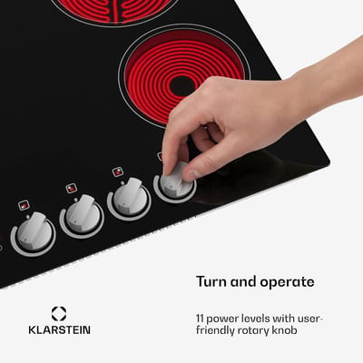 Inbouw Kookplaat - Glaskeramische Kookplaat - Veelzijdig Koken - Restwarmte Indicator - 60 cm Breed - Zwart