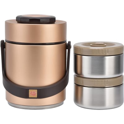 Isolatie Lunchbox Hoge Capaciteit 1.5L Roestvrij Staal Draagbaar Warmtebehoud Vacuüm Bento Box L goud
