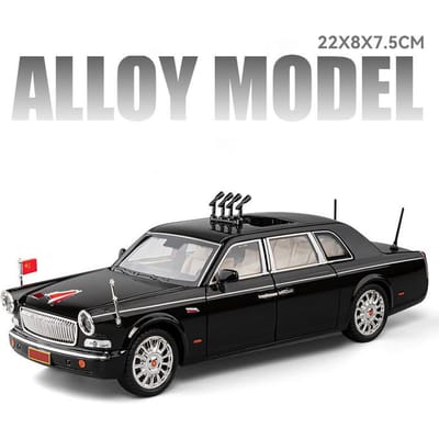 1/24 Hongqi L5 Alliage Limousine Luxy Modèle de Voiture Moulages sous Pression Métal Véhicules de Parade Modèle de Voiture Simulation Son et Lumière Jouets pour Enfants Cadeau gray