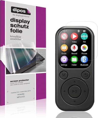 dipos – 4x Beschermfolie geschikt voor Aroeally MP3-01D | Krasbestendige & heldere Screenprotector Ultra-Thin