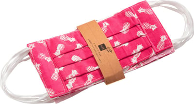 J-Line mondmasker Motieven - katoen - roze - set van 7
