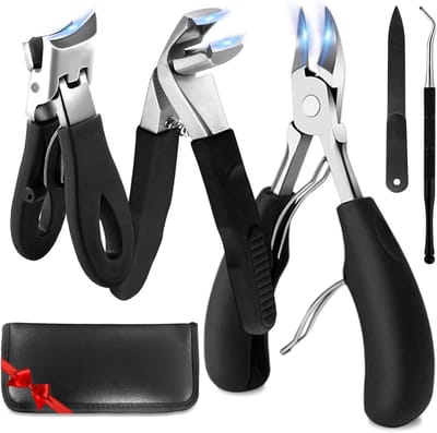 SnelShoppen - Professionele 5-delige Nagelknipperset Roestvrij Staal voor Dikke en Ingroeide Nagels - Scherpe Manicure en Pedicure Schaar, Nageltang,