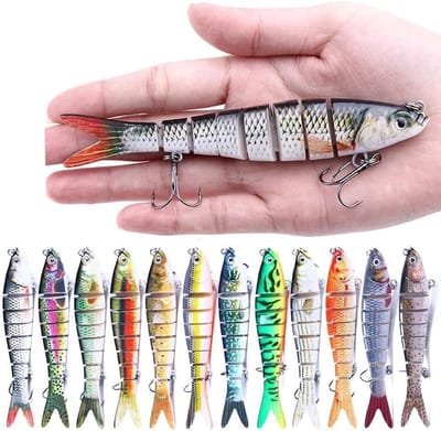 Hengelaas - Kunstaas Wobbler - Vissen Vangen - 8 Segmenten Meergewricht - 13.7 cm - Veelkleurig