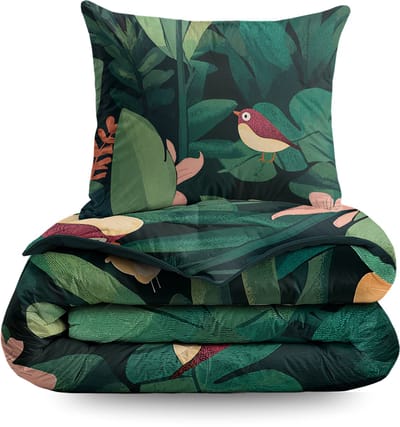 Zelesta Pure Kids Katoenen kinderdekbed zonder overtrek - Wasbaar dekbed - Met vaste overtrek - Jungle Journey - 140x200cm