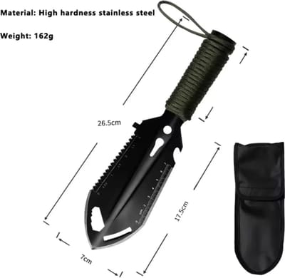 Multifunctionele RVS Kampeerschep - Compact en Draagbaar - Met Ergonomisch Handvat en Extra Functies - Voor Outdoor, Survival en Tuinieren