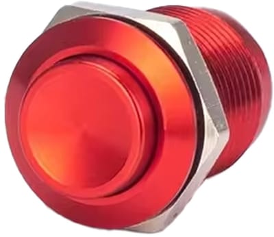 ProRide Metalen Mini Drukschakelaar 12V OFF-(ON) - 12mm - Pulsschakelaar - 12V/24V - Rood - High Surface