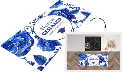 Keukenloper - Loper keuken - Tegeltjes met spreuken - Geslaagd - Quote - 120x50 cm - Keukenloper vinyl