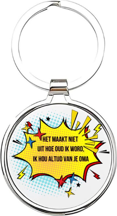 Akyol - Ik hou altijd van je oma Sleutelhanger - oma - De liefste oma - oma sleutelhanger - grootmoeder sleutelhanger - Sleutelhanger voor oma - Familie sleutelhanger - verjaardagscadeautje - cadeau voor oma - grandmother - Bebbe - 4 x 7,5 CM