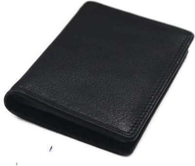 Oi zwarte leren pasjeshouder met ruimte voor 18 pasjes / pasjesmapje met plastic vulling / creditcard mapje voor veel pasjes in plastic hoesjes / anti skim / zwart leer / 365