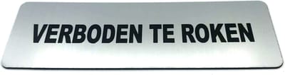 Deurbordje met tekst Verboden Te Roken incl. 3M-tape plakstrip - Namengigant Deur Tekstbordje - Deur - incl. 3M-tape plakstrip - Bordje - RVS Look - 150 mm x 50 mm x 1,6 mm - 5 jaar Garantie