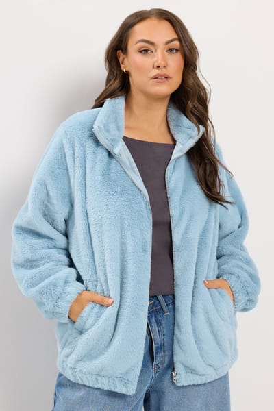 Yours Blauwe Colhalsfleece Size 42