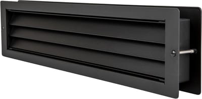 Ventilatierooster Deur - Roestvrij Staal - Luchtcirculatie Verbeteren - Mat Zwart Afgewerkt - 465 x 106 mm - Zwart