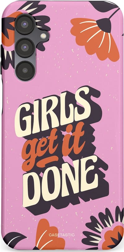 Casetastic hoesje geschikt voor Samsung Galaxy A16 - Dubbellaagse bescherming - Girls get it done - Fashion Case - Lila Donkergrijs Terracotta
