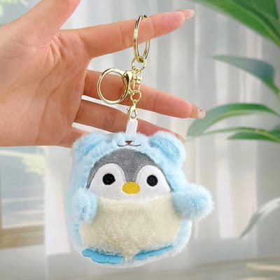 Porte-clés Figurine Pingouin Mignon Style Dessin Animé Style Douyin Pingouin Mignon en Peluche Porte-clés Pendentif Cadeaux brown
