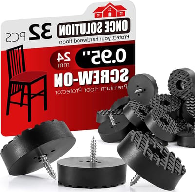 Rubberen poten - Vloerbeschermers - Meubels beschermen - Met schroef - 32 stuks - Zwart