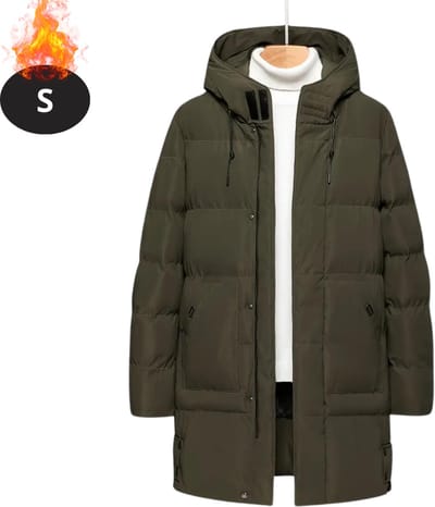 Livano Luxe Winterjas - Parka - Heren - Winter - Jas - Volwassen - Stijlvol - Met Capuchon - Legergroen - S