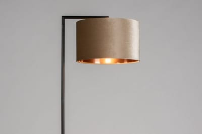 Lumidora Vloerlamp 31086 - BRED - E27 - Zwart - Roodkoper - Taupe - Metaal