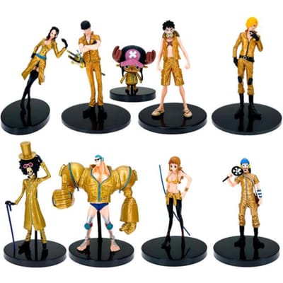Anime DXF One Piece Film Gold Grandline Men 9 stuks/set 15e Verjaardag Karakters Luffy Figuur Collectie Speelgoed