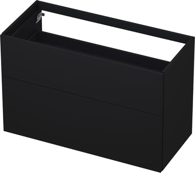 INK wastafelonderkast 2 laden greeploos push to open gelakt 100x45x65cm, mat zwart