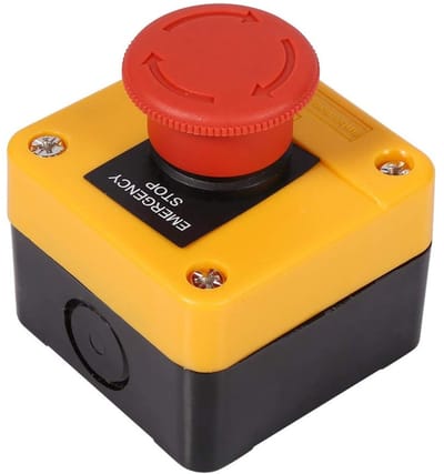 Cosensi - Dailygoods - Nooduitschakelaar Drukknop - Weerbestendige Schakelaar 660V - Kunststof 10A - Veiligheid Rode Paddenstoel - Elektrische Apparatuur - Comp