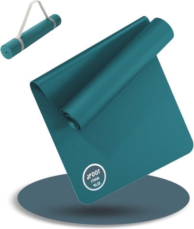 Yogamat 180 x 60 cm met gratis draagriem - workout en yoga - antislip - extra dun 4 mm dik - fitnessmat - sportmat voor thuis Yogamat