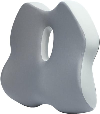Gaming-zitkussen, ergonomische stoelmat van traagschuim voor gamen op kantoor en professioneel gebruik, verlichting van ischias- en stuitpijn, antislipcomfort voor lange sessies (45,7 x 40,1 x 10,2 cm) (grijs)