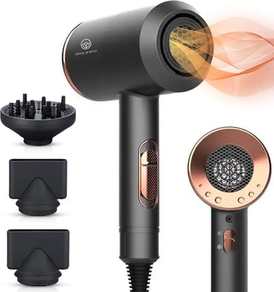 Rock&Rose Fohn met diffuser - 3 Standen - Coolshot - Ionische Haardroger - AirStyler - Krullen - Hair Dryer - 2000W