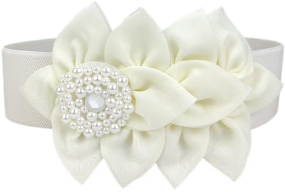 Dailygoods- Heupriem 6 cm Breed - Verstelbare Damesriem - Bloem Decoratie - Elastisch - Modieus - Geweven Stof - Tailleriem