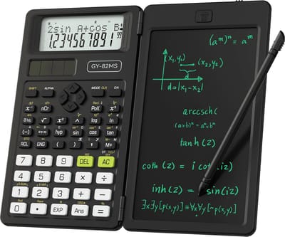 Wetenschappelijke Rekenmachine - Schrijftablet Rekenmachine - Complexe Berekeningen - Geïntegreerd Schrijfvlak - 240 Functies - Zwart