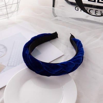 Ins Internetberoemdheid Gouden Fluweel Gevlochten Hoofdband, Geweven Temperament Eenvoudige Geknoopte Hoofdband Haaraccessoires gray