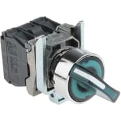 Schneider Electric Harmony rotary Schakelaar complete with LED and 2 fixed positions in Groen 24vac / dc 1xno + 1xnc xb4bk123b5
