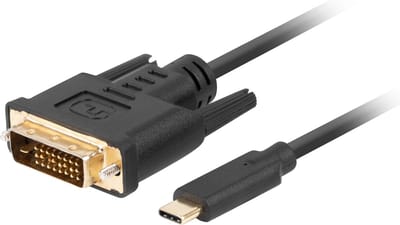 Lanberg Usb-C Dvi-D Adapterkabel Voor Laptop, Pc En Monitor 3M Zwart