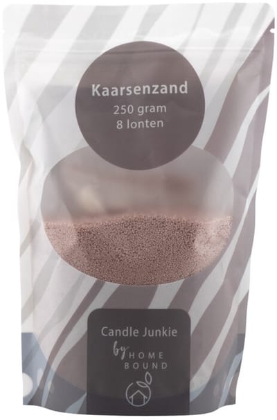 Kaarsenkorrels zak met 8 lonten taupe