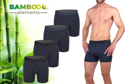 Bamboo Elements - Boxershort Heren - Bamboe - 4 Stuks - Navy - Ondergoed Heren - Heren Ondergoed - Boxer - Bamboe Boxershorts Voor Mannen