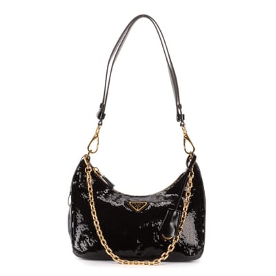 Re-Nylon Sequinned Mini  schoudertas