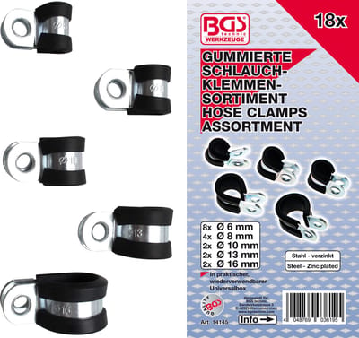 BGS Assortiment sok slangklemmen Ø 6 - 16 mm 18 delig
