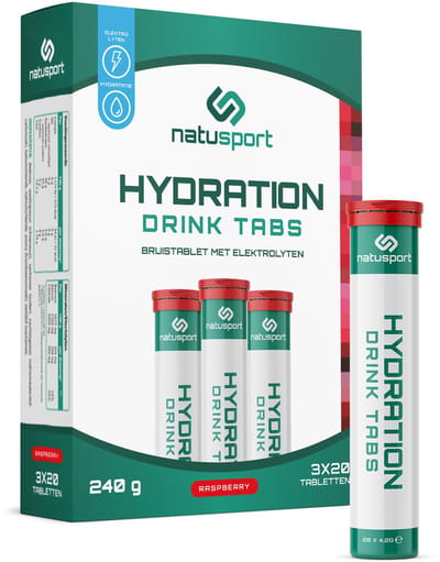 Natusport Elektrolyten Tabletten - Bruistabletten - Hydro Tabs - Lage suiker - 60 stuks