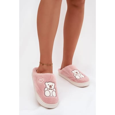 Bear & Heart Cozy Slippers - Roze / 36/37