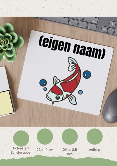 Akyol - vis met eigen naam Muismat - Vis - vissen liefhebbers - iemand die houdt van vissen - verjaardag - cadeau - kado - 23 bij 19 cm