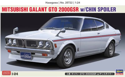 Hasegawa Modelbouwpakket Auto - 20722 Mitsubishi Galant GTO 2000GSR met Frontspoiler - Auto Plastic - 1:24 - Modelbouw